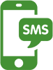 Groen sms-pictogram